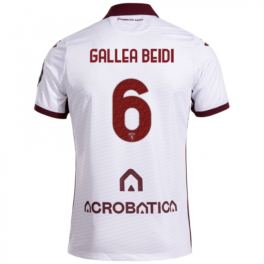 Heren Francesco Gallea Beidi #6 Wit Kastanjebruin Uitshirt Uittenue 2024/25 T-Shirt