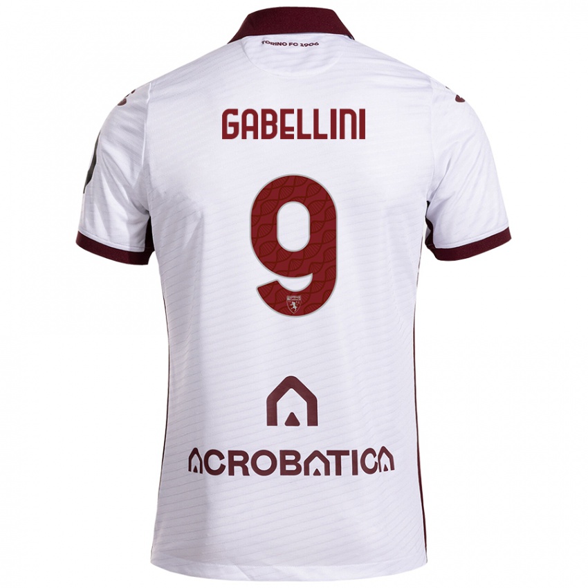 Heren Tommaso Gabellini #9 Wit Kastanjebruin Uitshirt Uittenue 2024/25 T-Shirt