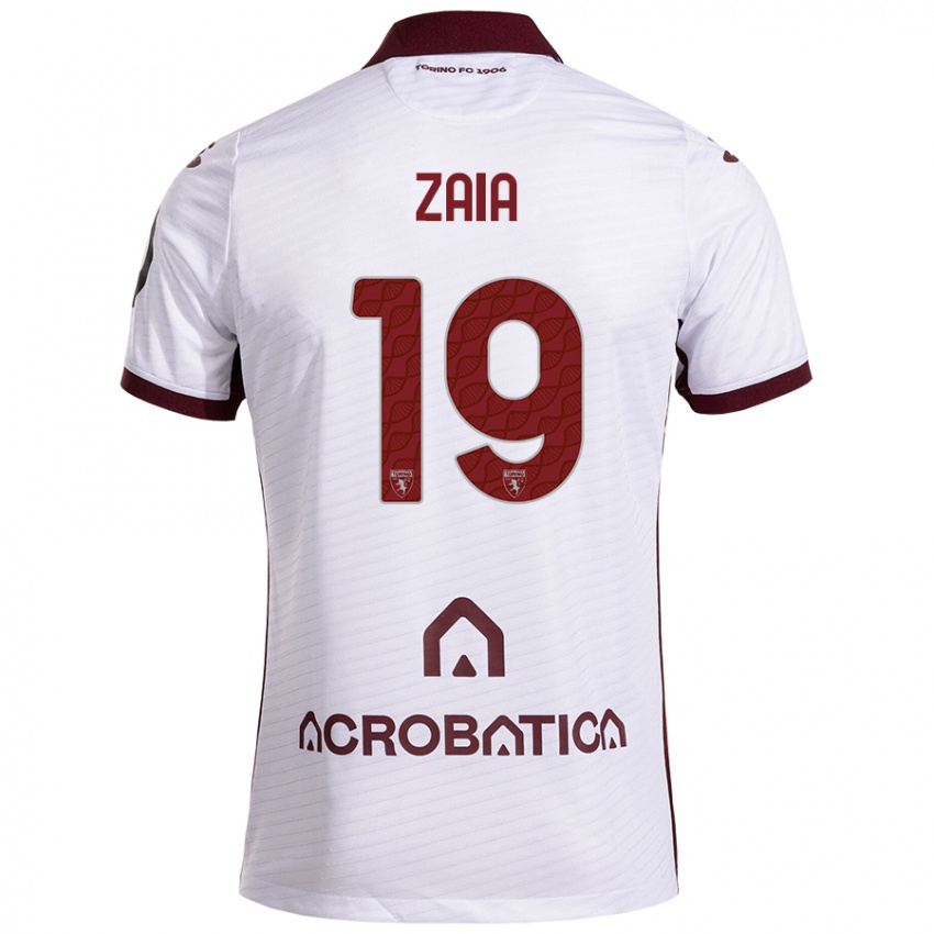 Heren Edoardo Zaia #19 Wit Kastanjebruin Uitshirt Uittenue 2024/25 T-Shirt