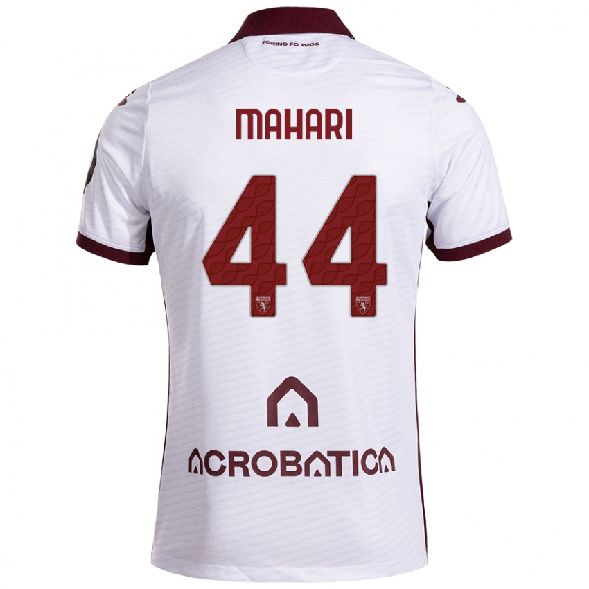 Heren Efdon Mahari #44 Wit Kastanjebruin Uitshirt Uittenue 2024/25 T-Shirt