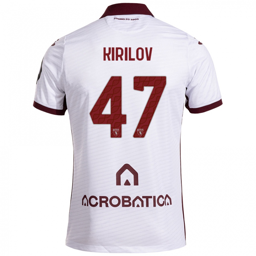 Heren Martin Kirilov #47 Wit Kastanjebruin Uitshirt Uittenue 2024/25 T-Shirt