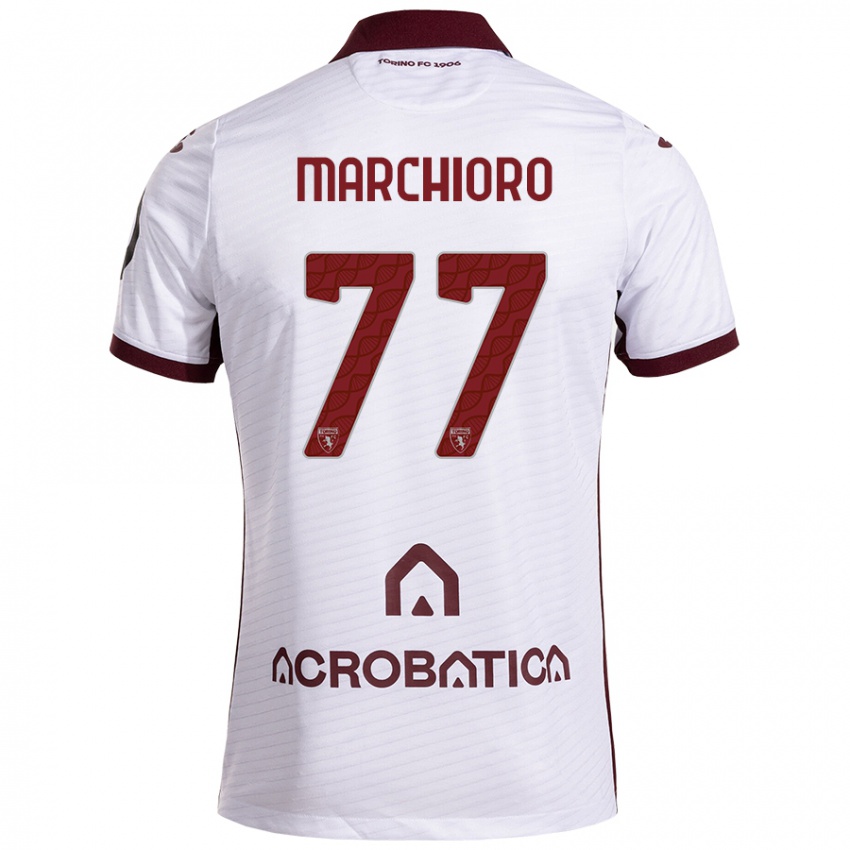 Heren Raffaele Marchioro #77 Wit Kastanjebruin Uitshirt Uittenue 2024/25 T-Shirt