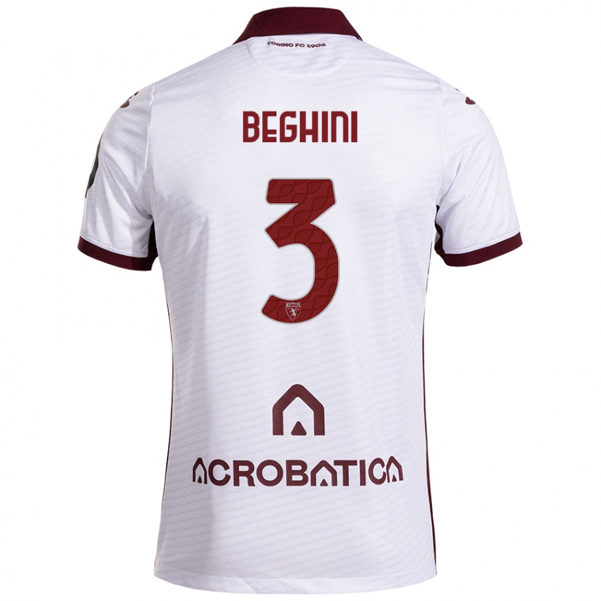 Heren Giulia Beghini #3 Wit Kastanjebruin Uitshirt Uittenue 2024/25 T-Shirt