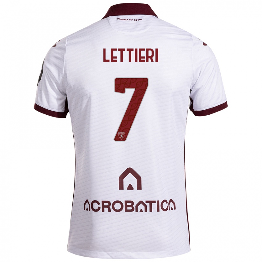 Heren Jessica Lettieri #7 Wit Kastanjebruin Uitshirt Uittenue 2024/25 T-Shirt