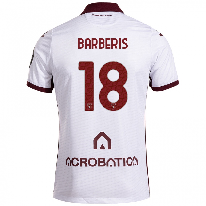 Heren Laura Barberis #18 Wit Kastanjebruin Uitshirt Uittenue 2024/25 T-Shirt