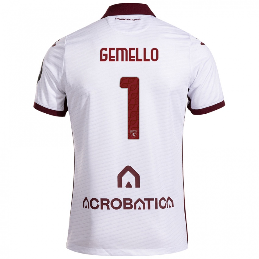 Heren Luca Gemello #1 Wit Kastanjebruin Uitshirt Uittenue 2024/25 T-Shirt