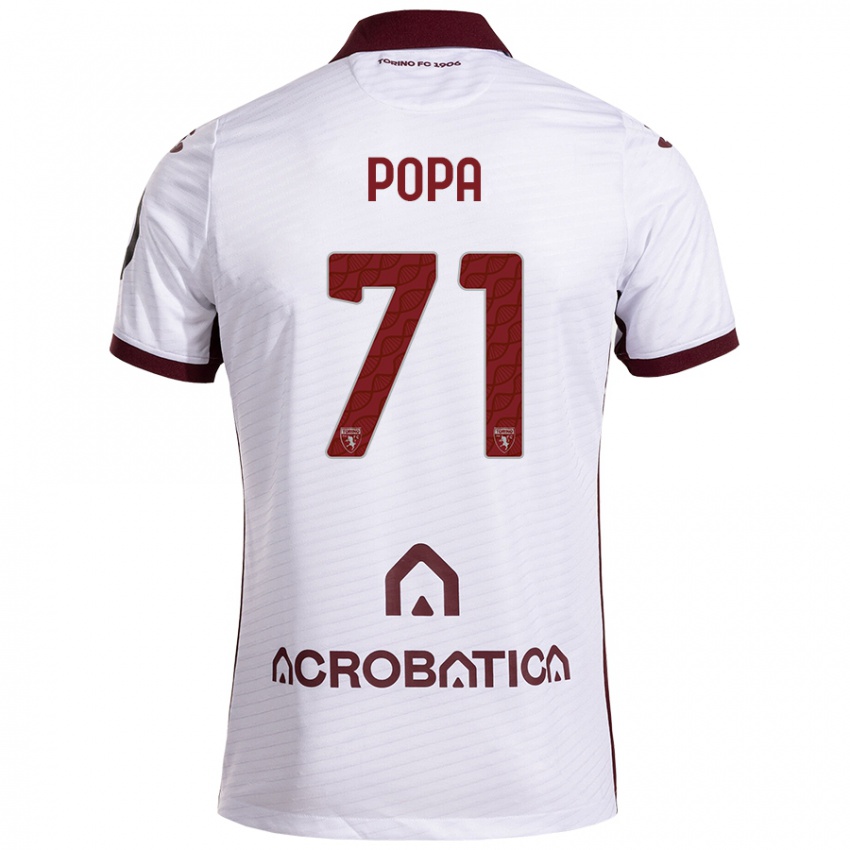 Heren Mihai Popa #71 Wit Kastanjebruin Uitshirt Uittenue 2024/25 T-Shirt