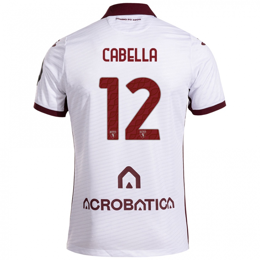 Heren Matteo Cabella #12 Wit Kastanjebruin Uitshirt Uittenue 2024/25 T-Shirt