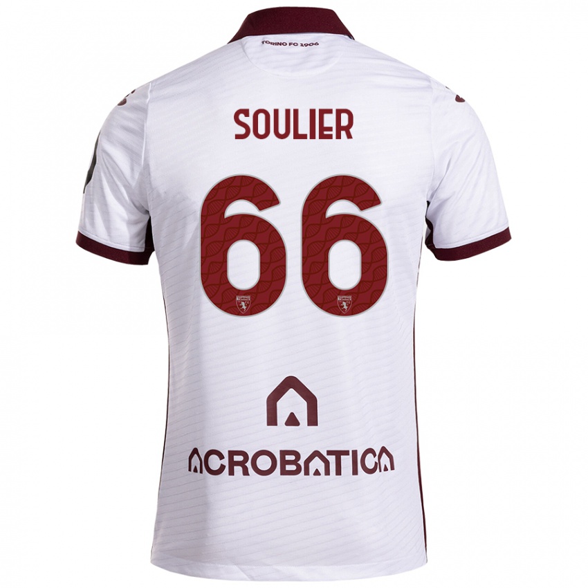 Heren Evan Soulier #66 Wit Kastanjebruin Uitshirt Uittenue 2024/25 T-Shirt