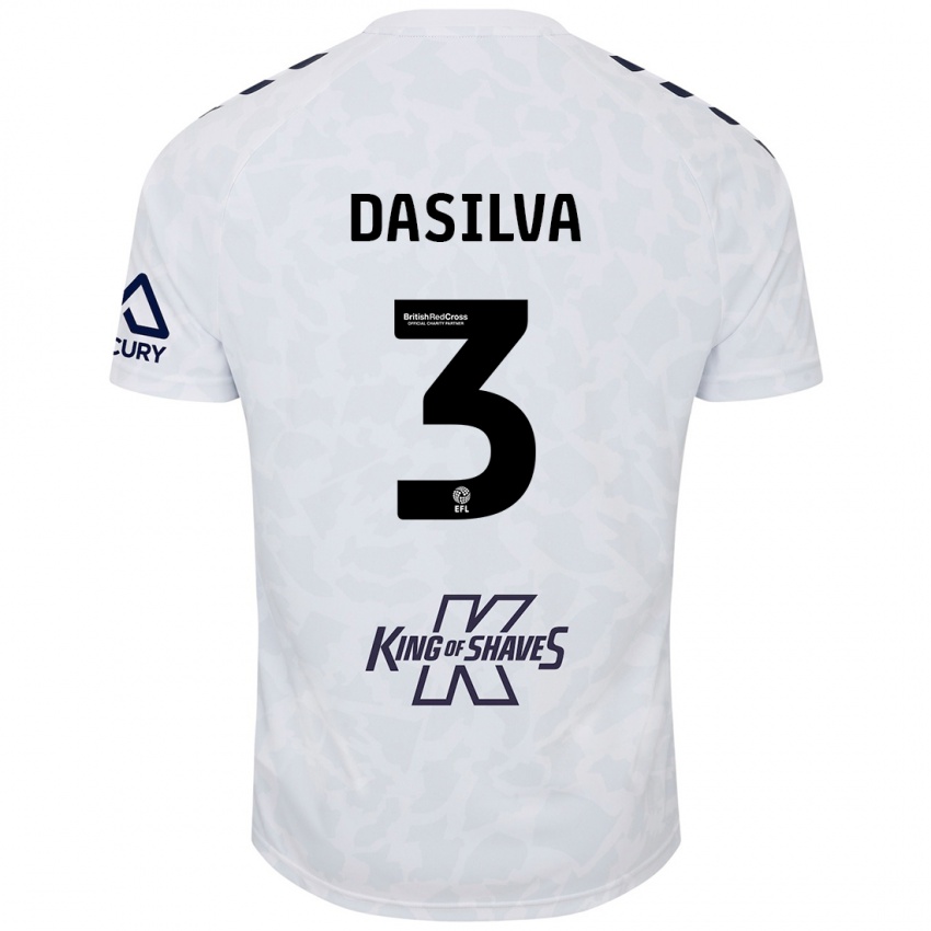 Heren Jay Dasilva #3 Wit Uitshirt Uittenue 2024/25 T-Shirt