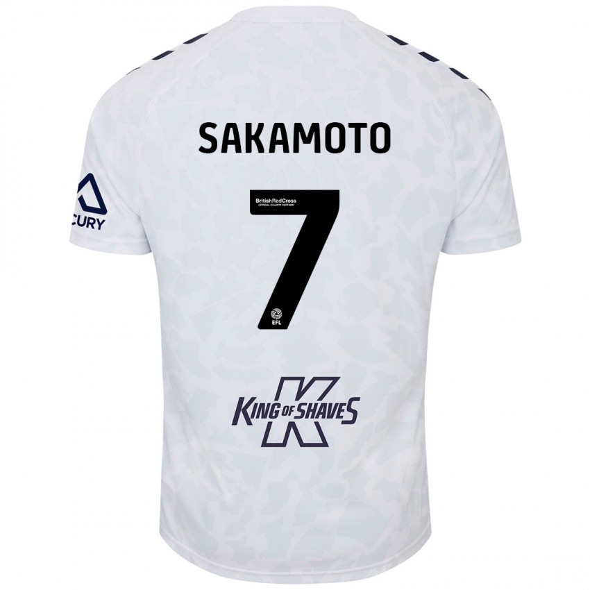 Heren Tatsuhiro Sakamoto #7 Wit Uitshirt Uittenue 2024/25 T-Shirt