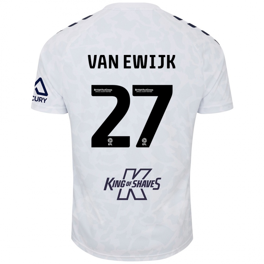 Heren Milan Van Ewijk #27 Wit Uitshirt Uittenue 2024/25 T-Shirt