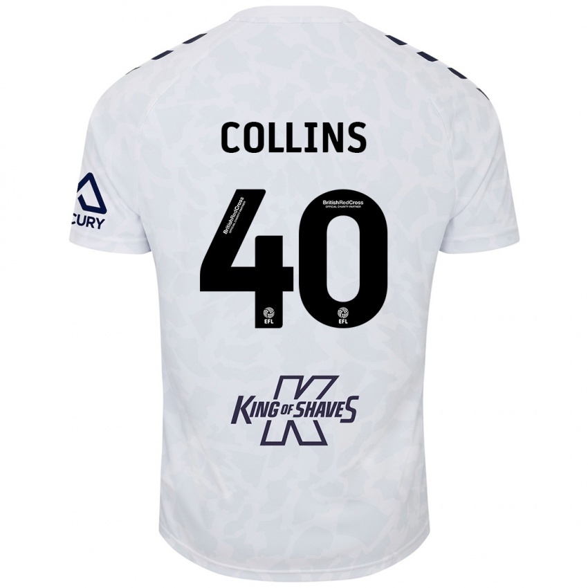 Heren Brad Collins #40 Wit Uitshirt Uittenue 2024/25 T-Shirt