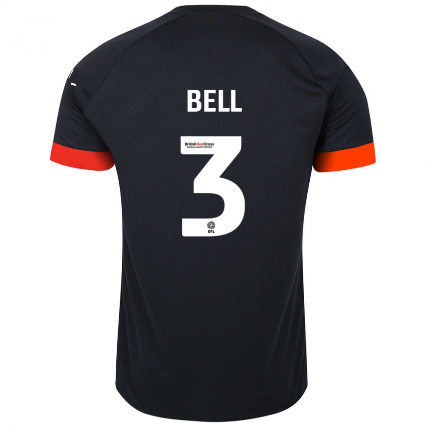 Heren Amari'i Bell #3 Zwart Oranje Uitshirt Uittenue 2024/25 T-Shirt