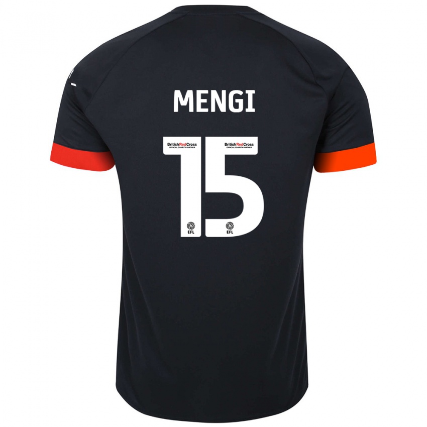 Heren Teden Mengi #15 Zwart Oranje Uitshirt Uittenue 2024/25 T-Shirt