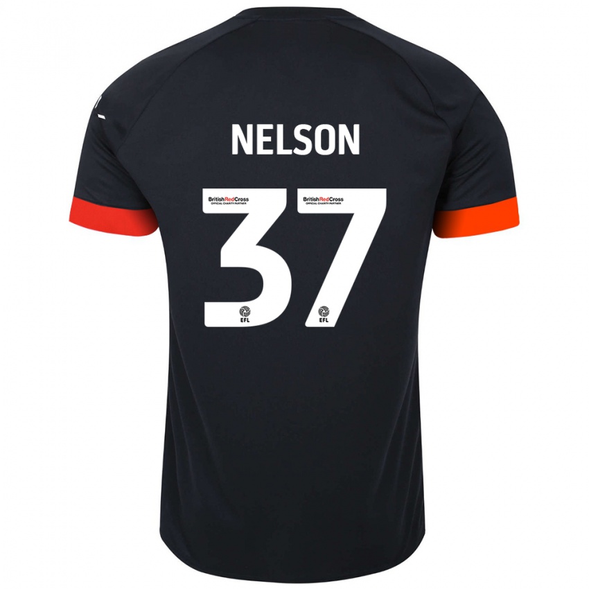 Heren Zack Nelson #37 Zwart Oranje Uitshirt Uittenue 2024/25 T-Shirt