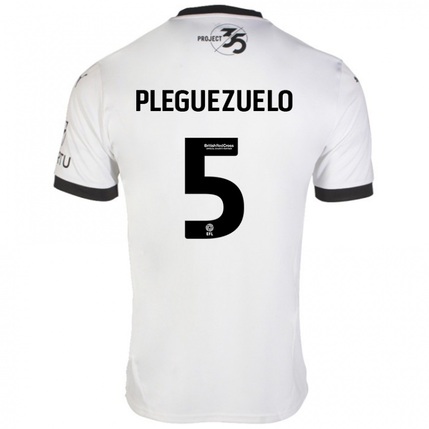 Heren Julio Pleguezuelo #5 Wit Zwart Uitshirt Uittenue 2024/25 T-Shirt