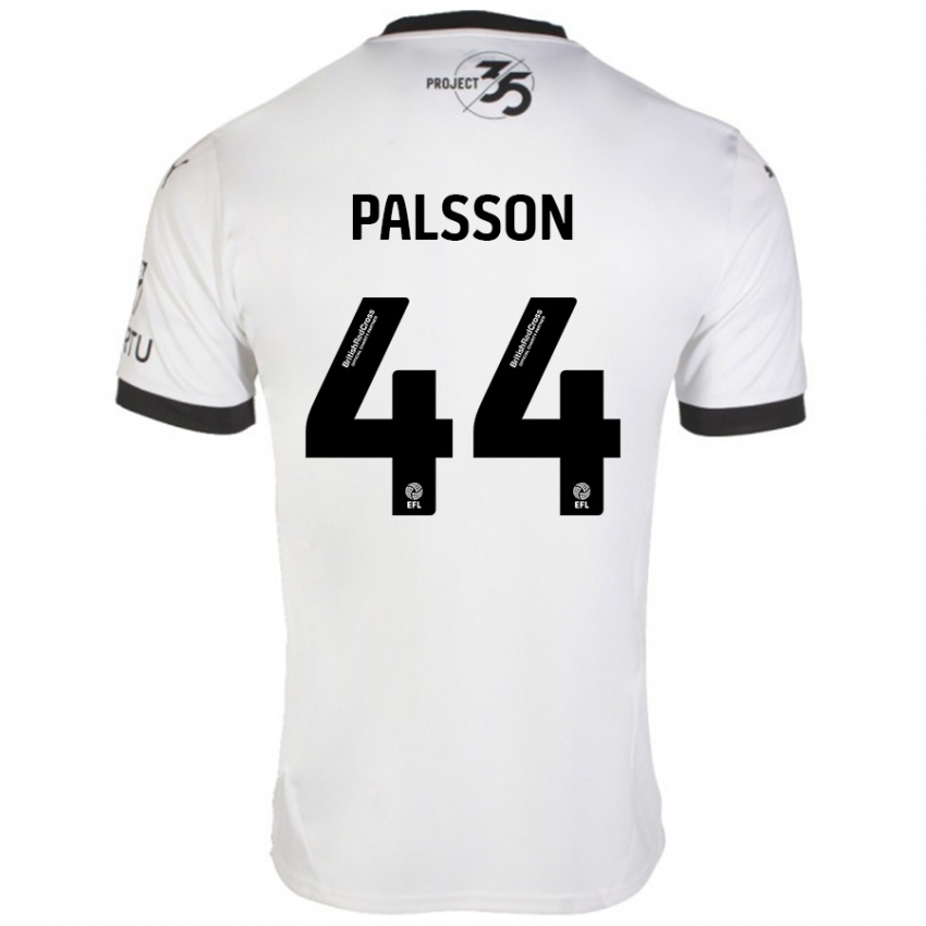 Heren Victor Pálsson #44 Wit Zwart Uitshirt Uittenue 2024/25 T-Shirt