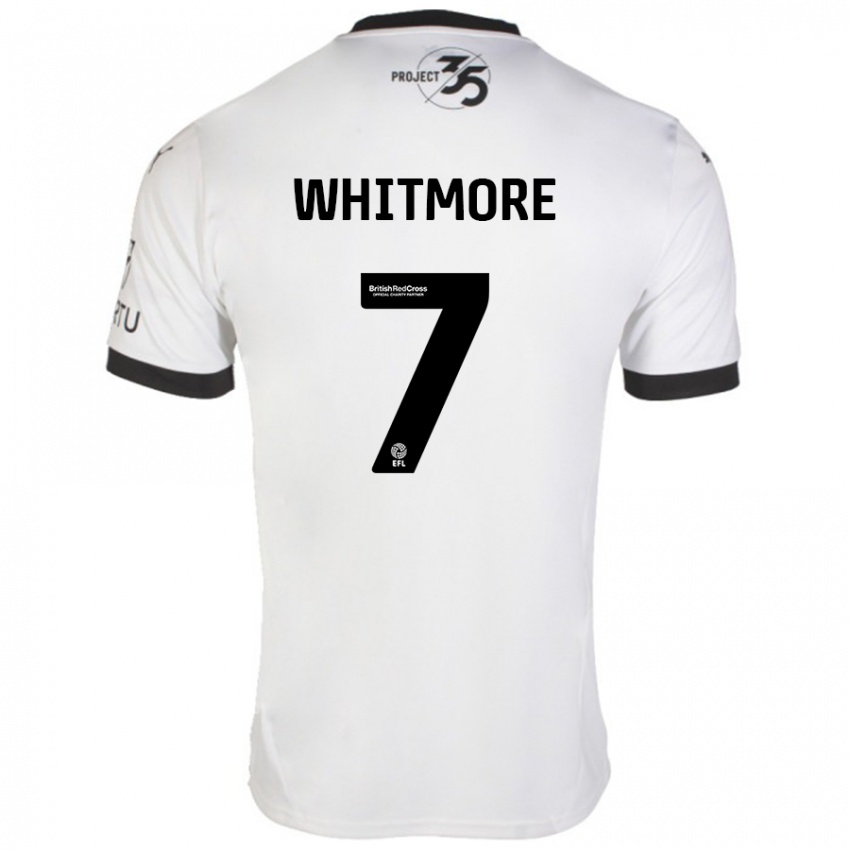 Heren Charlotte Whitmore #7 Wit Zwart Uitshirt Uittenue 2024/25 T-Shirt