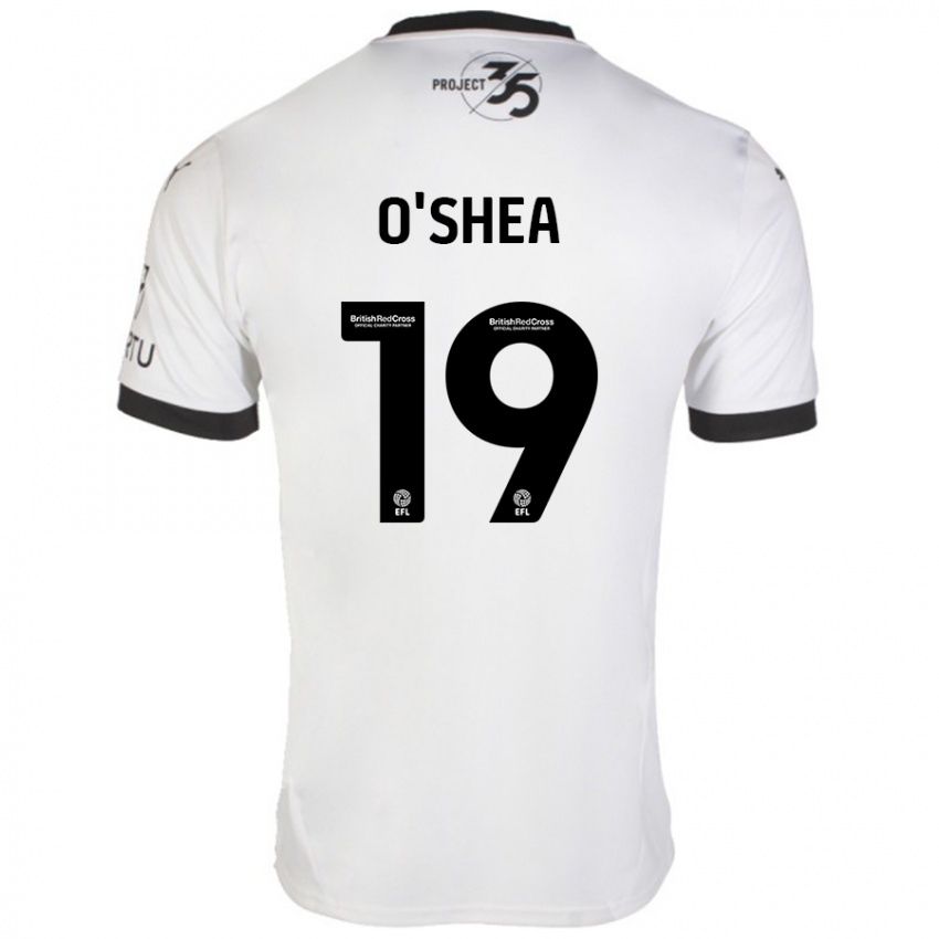 Heren Erin O'shea #19 Wit Zwart Uitshirt Uittenue 2024/25 T-Shirt