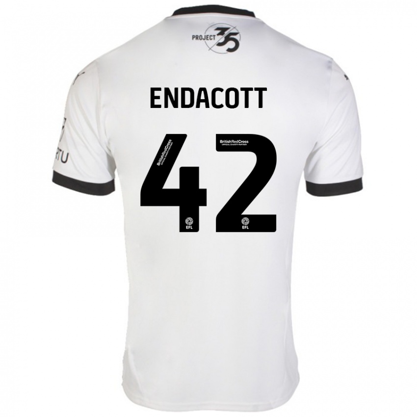 Heren Jack Endacott #42 Wit Zwart Uitshirt Uittenue 2024/25 T-Shirt