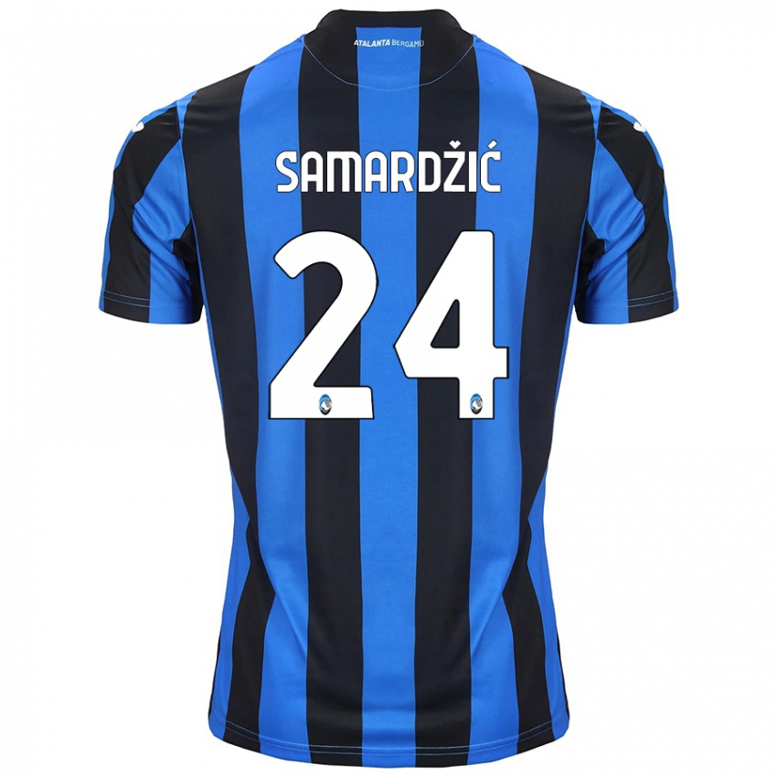 Dames Lazar Samardžić #24 Blauw Zwart Thuisshirt Thuistenue 2024/25 T-Shirt