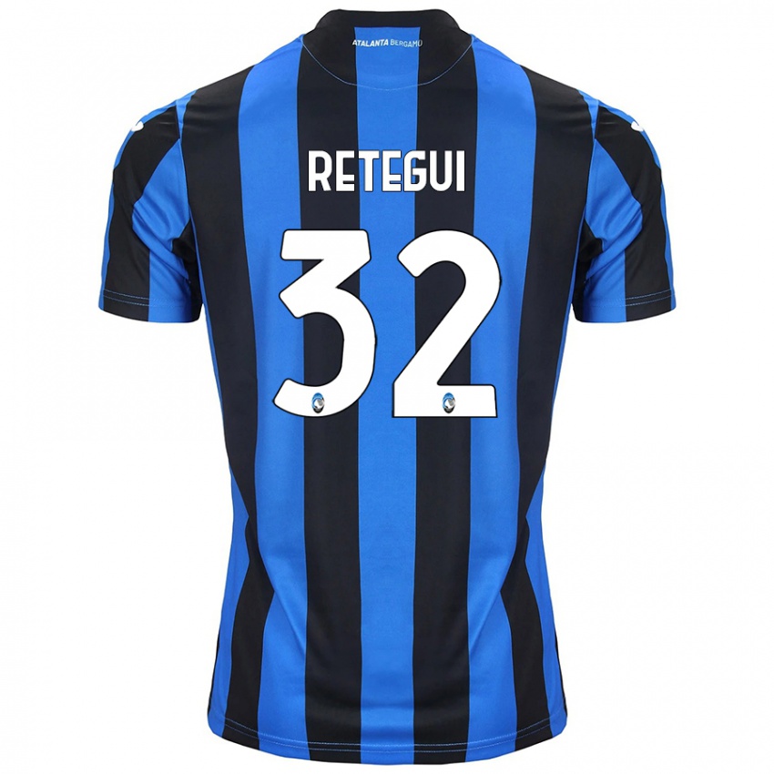 Dames Mateo Retegui #32 Blauw Zwart Thuisshirt Thuistenue 2024/25 T-Shirt