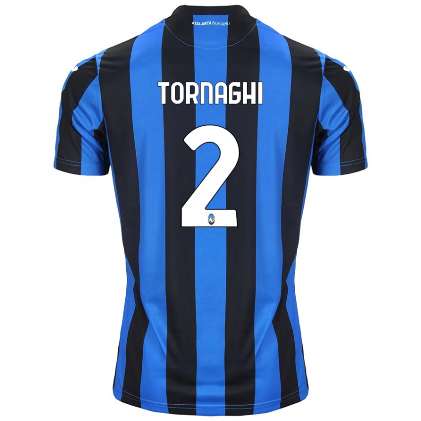 Dames Pietro Tornaghi #2 Blauw Zwart Thuisshirt Thuistenue 2024/25 T-Shirt