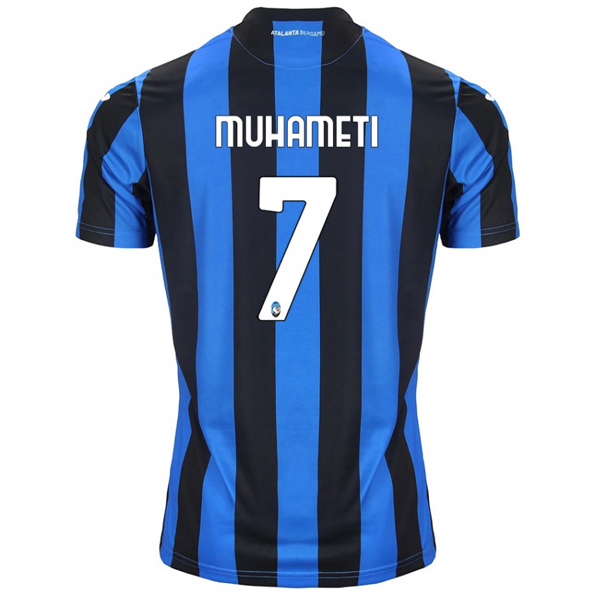 Dames Endri Muhameti #7 Blauw Zwart Thuisshirt Thuistenue 2024/25 T-Shirt