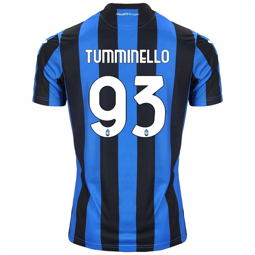 Dames Marco Tumminello #93 Blauw Zwart Thuisshirt Thuistenue 2024/25 T-Shirt