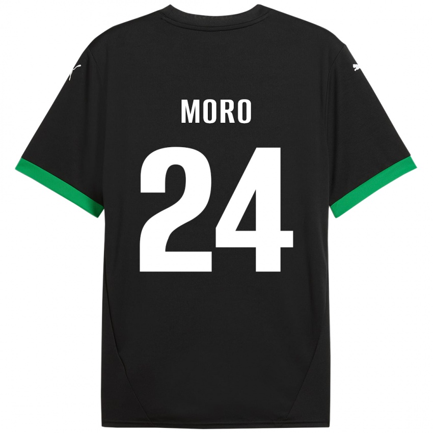 Dames Luca Moro #24 Zwart Donkergroen Thuisshirt Thuistenue 2024/25 T-Shirt