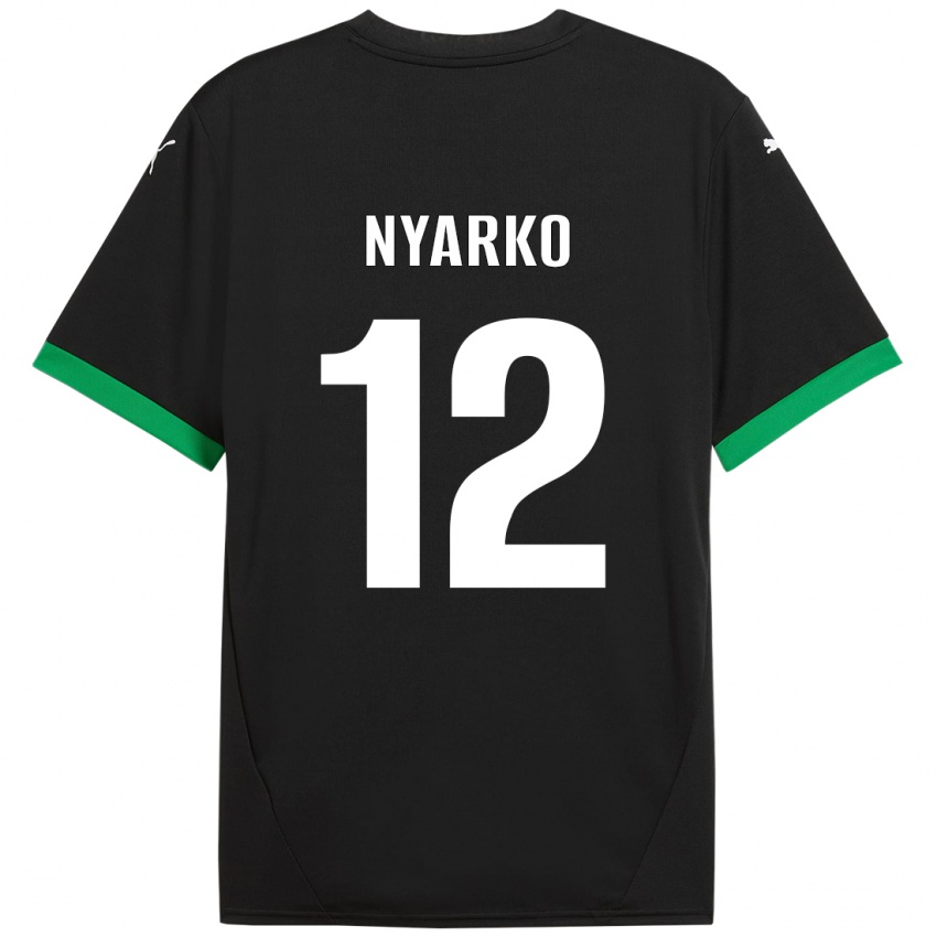 Dames Lorenzo Nyarko #12 Zwart Donkergroen Thuisshirt Thuistenue 2024/25 T-Shirt