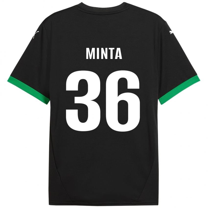 Dames Amoako Minta #36 Zwart Donkergroen Thuisshirt Thuistenue 2024/25 T-Shirt