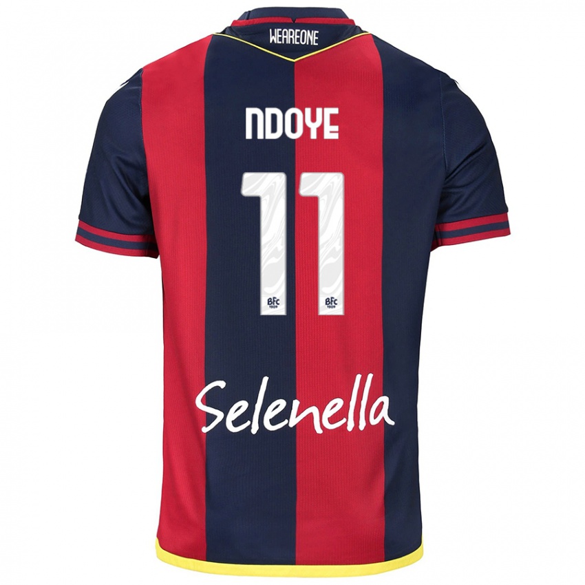 Dames Dan Ndoye #11 Rood Koningsblauw Thuisshirt Thuistenue 2024/25 T-Shirt