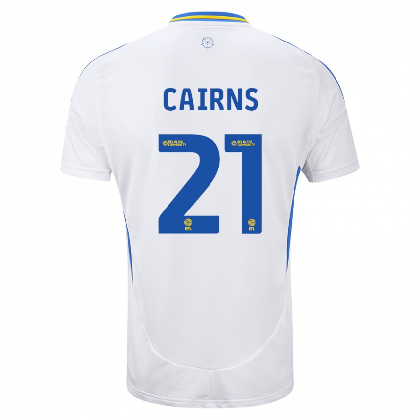 Dames Alex Cairns #21 Wit Blauw Thuisshirt Thuistenue 2024/25 T-Shirt