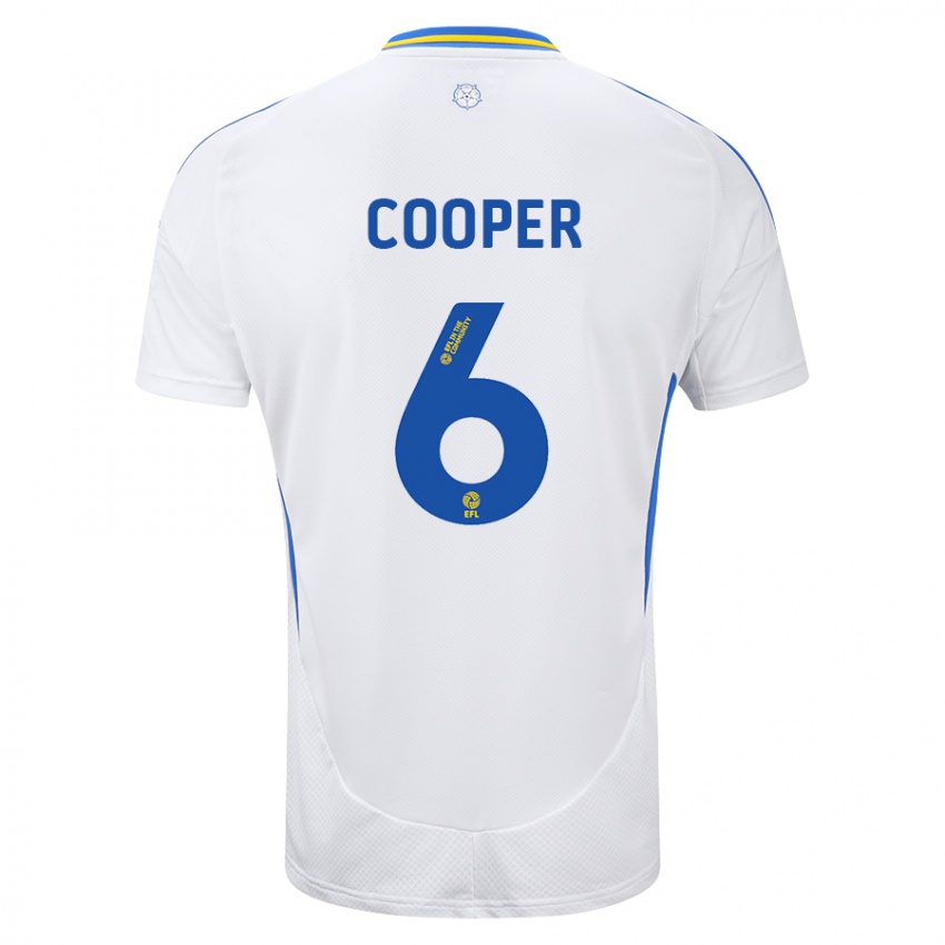 Dames Liam Cooper #6 Wit Blauw Thuisshirt Thuistenue 2024/25 T-Shirt