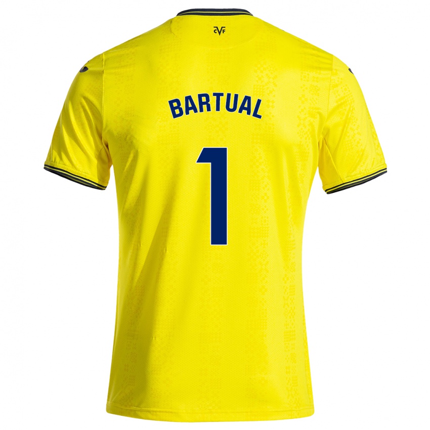 Dames Kike Bartual #1 Geel Zwart Thuisshirt Thuistenue 2024/25 T-Shirt