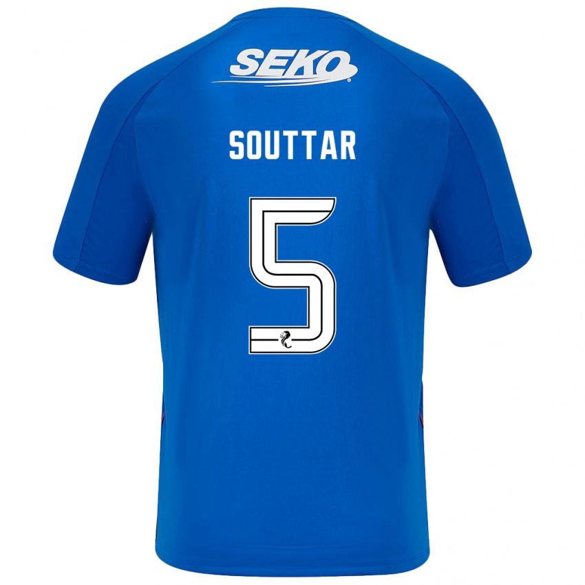 Dames John Souttar #5 Donkerblauw Thuisshirt Thuistenue 2024/25 T-Shirt