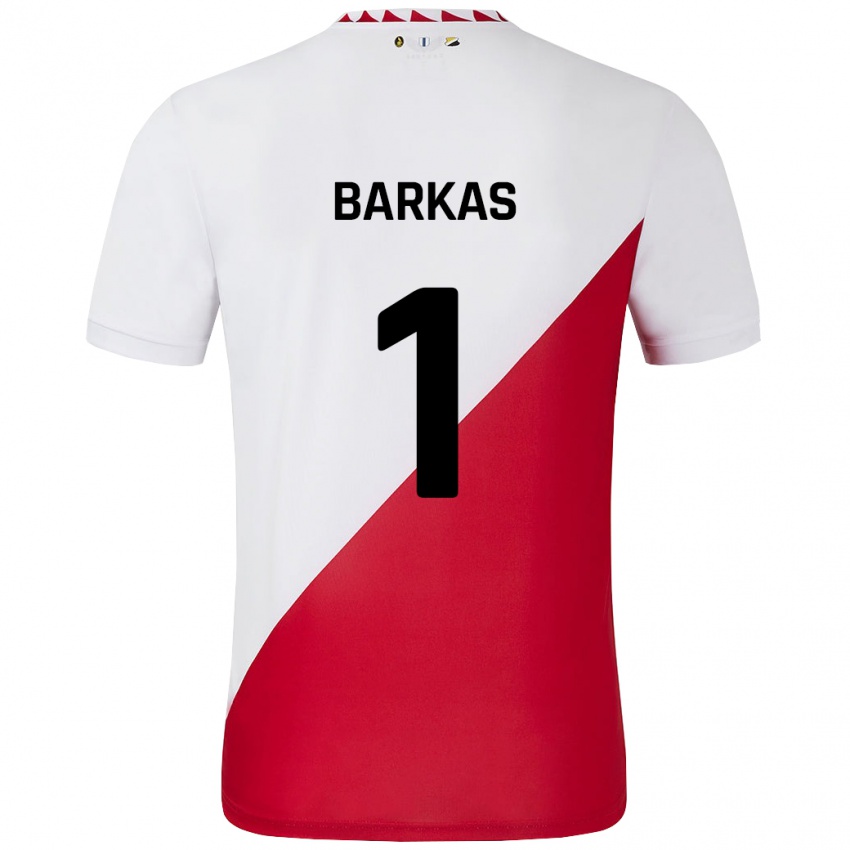 Dames Vasilios Barkas #1 Wit Rood Thuisshirt Thuistenue 2024/25 T-Shirt