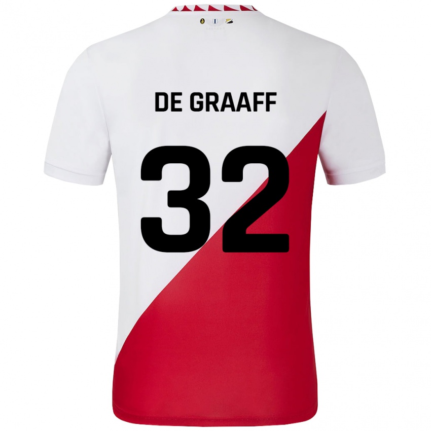 Dames Tom De Graaff #32 Wit Rood Thuisshirt Thuistenue 2024/25 T-Shirt