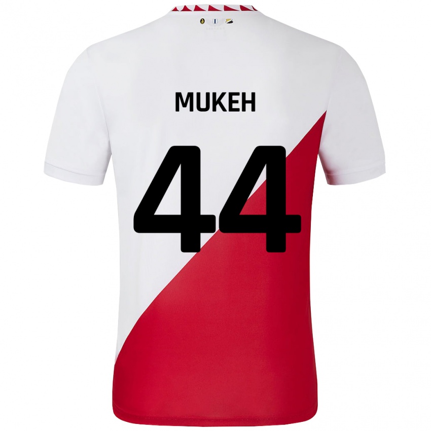 Dames Joshua Mukeh #44 Wit Rood Thuisshirt Thuistenue 2024/25 T-Shirt