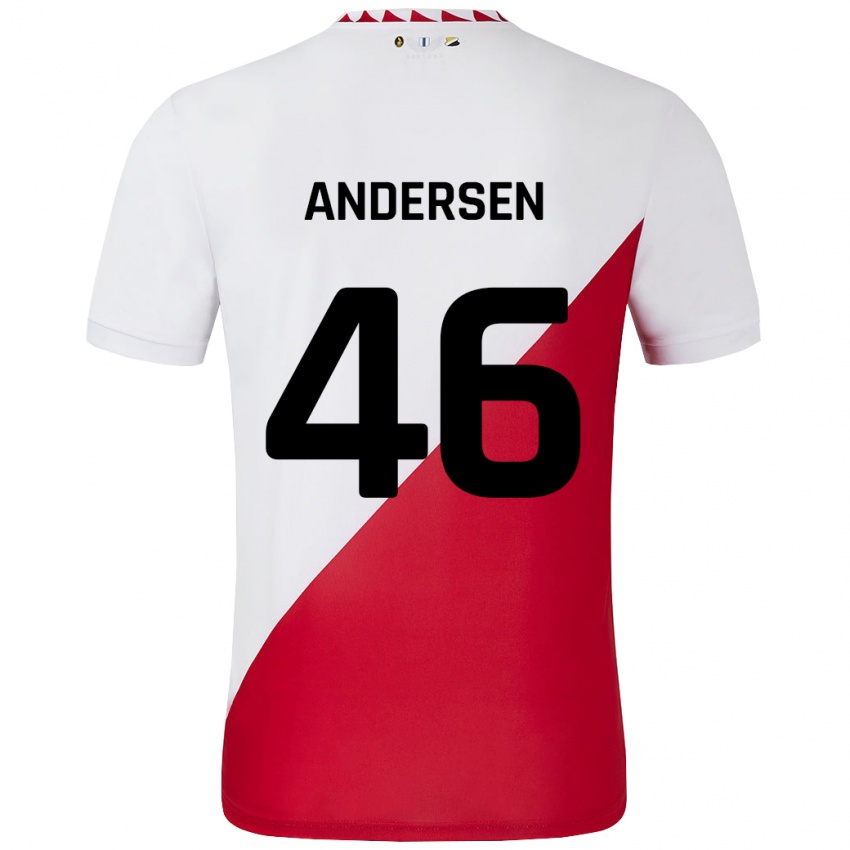 Dames Silas Andersen #46 Wit Rood Thuisshirt Thuistenue 2024/25 T-Shirt