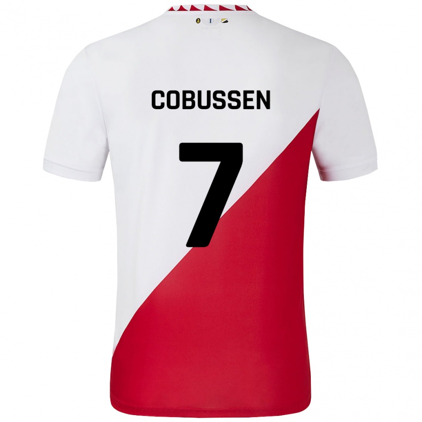 Dames Sophie Cobussen #7 Wit Rood Thuisshirt Thuistenue 2024/25 T-Shirt