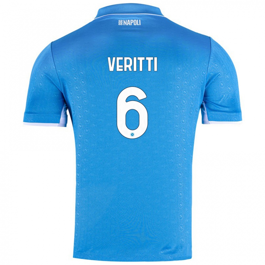 Dames Federica Veritti #6 Hemelsblauw Thuisshirt Thuistenue 2024/25 T-Shirt