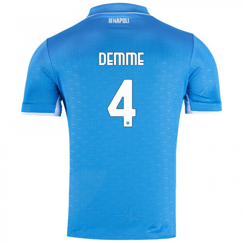 Dames Diego Demme #4 Hemelsblauw Thuisshirt Thuistenue 2024/25 T-Shirt