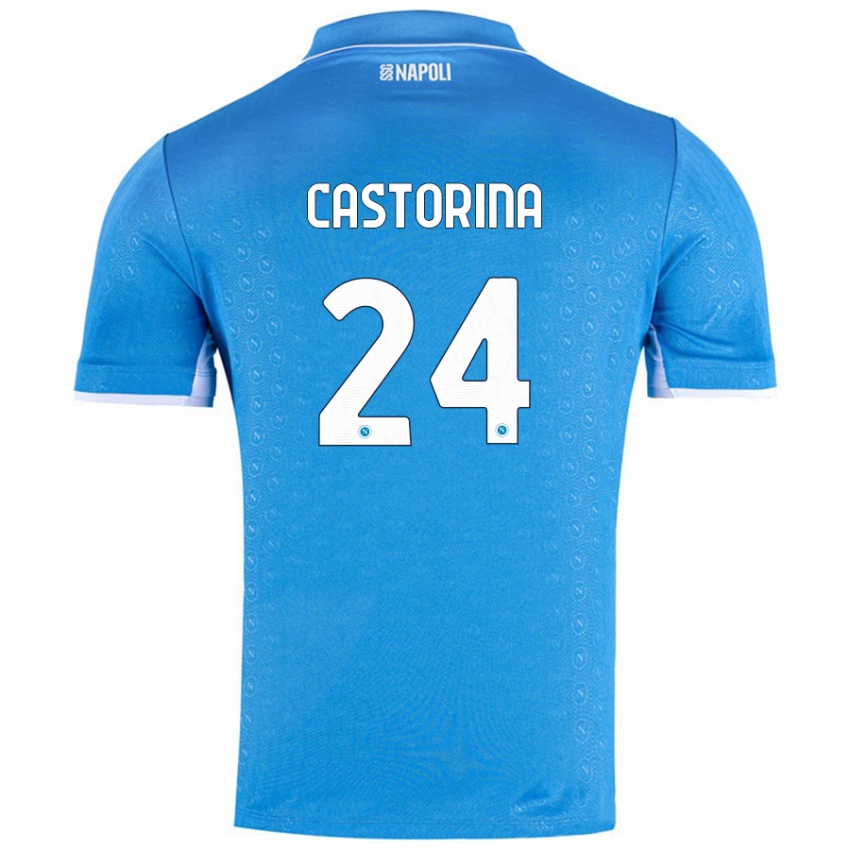 Dames Alessandro Castorina #24 Hemelsblauw Thuisshirt Thuistenue 2024/25 T-Shirt