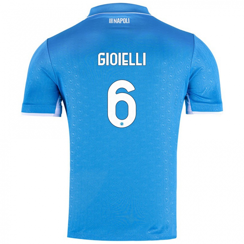 Dames Francesco Pio Gioielli #6 Hemelsblauw Thuisshirt Thuistenue 2024/25 T-Shirt