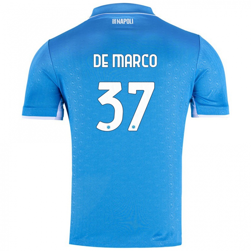 Dames Francesco De Marco #37 Hemelsblauw Thuisshirt Thuistenue 2024/25 T-Shirt