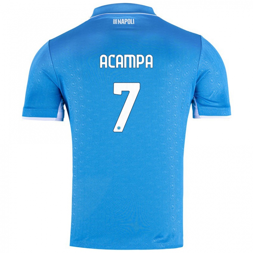 Dames Davide Acampa #7 Hemelsblauw Thuisshirt Thuistenue 2024/25 T-Shirt