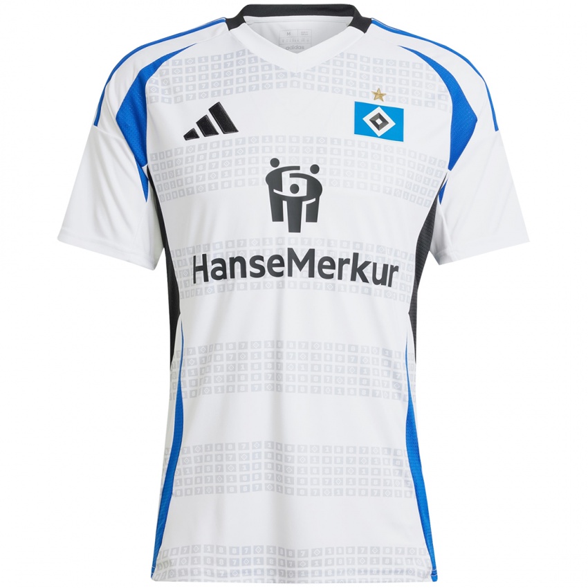 Dames Uw Naam #0 Wit Blauw Thuisshirt Thuistenue 2024/25 T-Shirt